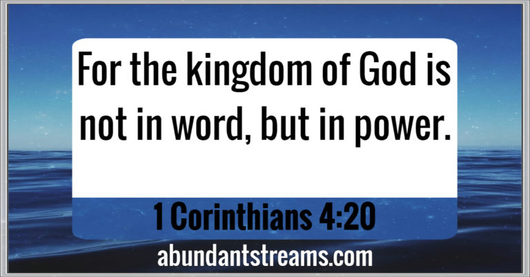 The kingdom of God is in word but in power